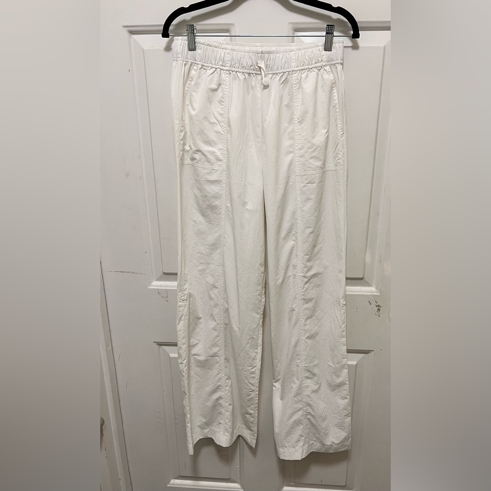 Reformation Women's White Elastic-Waist Lightweight Pants Size S